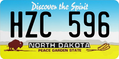 ND license plate HZC596