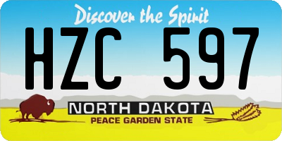 ND license plate HZC597