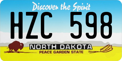 ND license plate HZC598