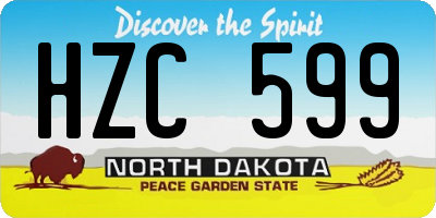 ND license plate HZC599