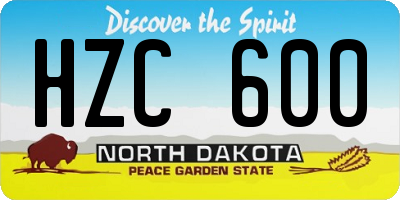 ND license plate HZC600