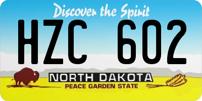 ND license plate HZC602