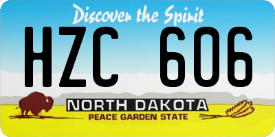 ND license plate HZC606