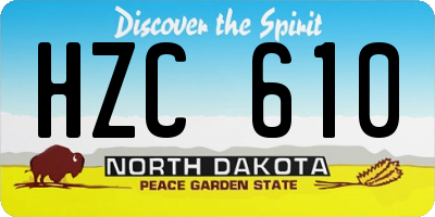 ND license plate HZC610