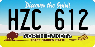 ND license plate HZC612