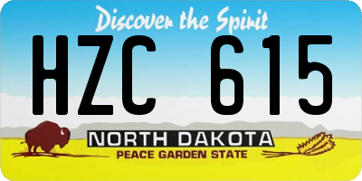 ND license plate HZC615