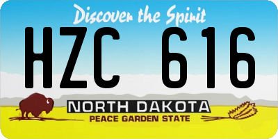 ND license plate HZC616