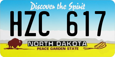 ND license plate HZC617