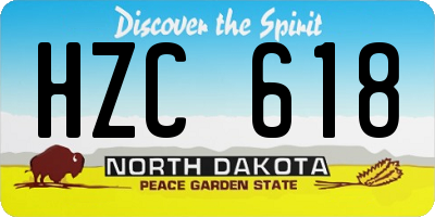 ND license plate HZC618