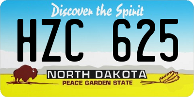 ND license plate HZC625