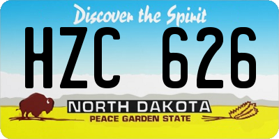 ND license plate HZC626
