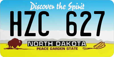 ND license plate HZC627