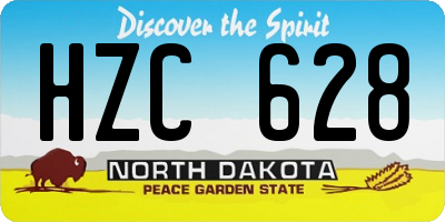 ND license plate HZC628