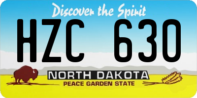 ND license plate HZC630