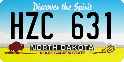 ND license plate HZC631