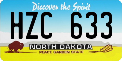 ND license plate HZC633