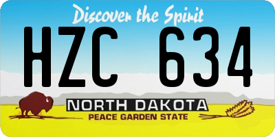 ND license plate HZC634