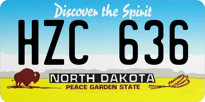 ND license plate HZC636