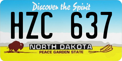 ND license plate HZC637