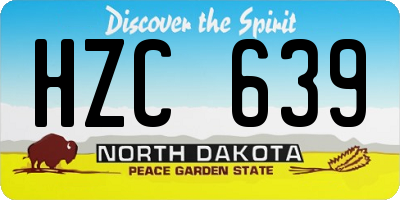 ND license plate HZC639