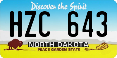 ND license plate HZC643