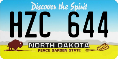 ND license plate HZC644