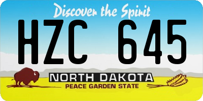 ND license plate HZC645
