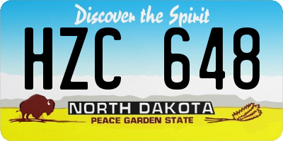 ND license plate HZC648