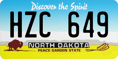 ND license plate HZC649