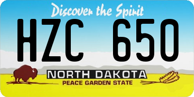 ND license plate HZC650