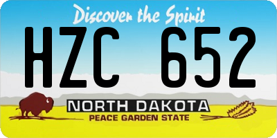 ND license plate HZC652