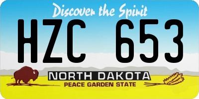 ND license plate HZC653