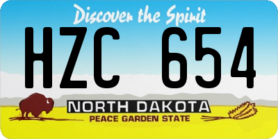 ND license plate HZC654