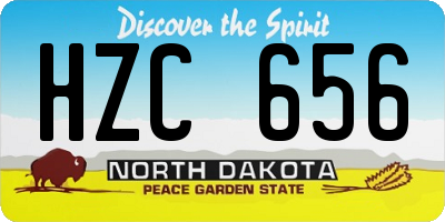 ND license plate HZC656