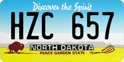 ND license plate HZC657