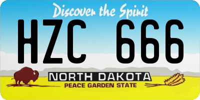 ND license plate HZC666