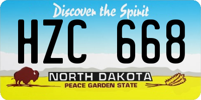 ND license plate HZC668