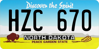 ND license plate HZC670