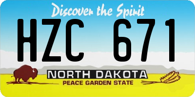 ND license plate HZC671