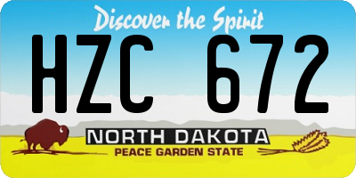 ND license plate HZC672