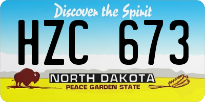 ND license plate HZC673