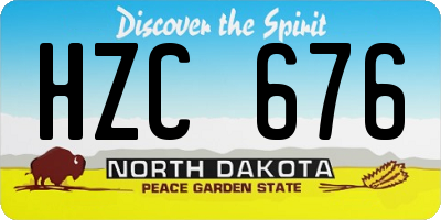 ND license plate HZC676