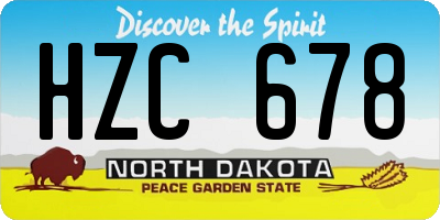 ND license plate HZC678