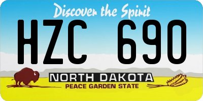 ND license plate HZC690