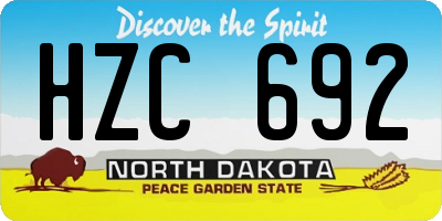 ND license plate HZC692