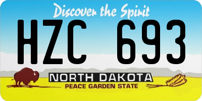 ND license plate HZC693