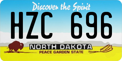 ND license plate HZC696