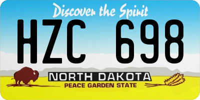 ND license plate HZC698