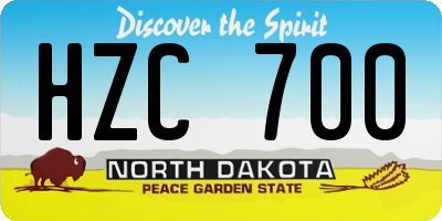 ND license plate HZC700
