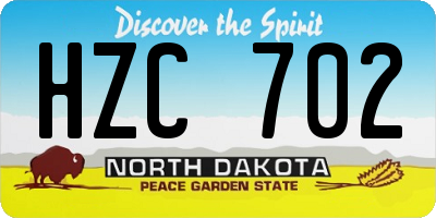 ND license plate HZC702